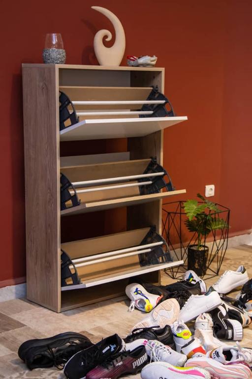meuble a chaussures portes abattants